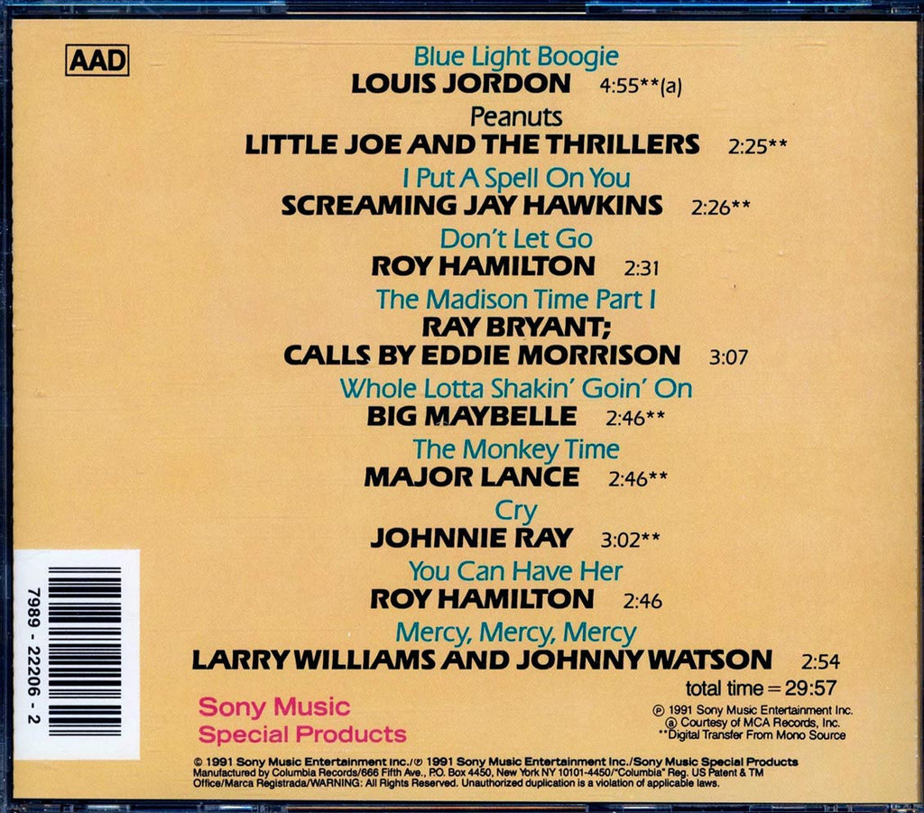 Louis Jordon, Screamin' Jay Hawkins, Johnny Ray, Etc. - The Monkey Time & Other R&B Hits Music CD