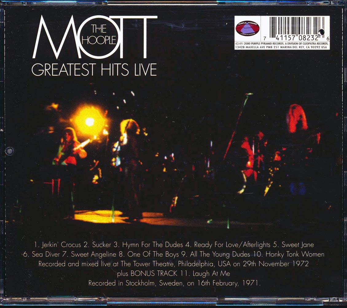 Mott The Hoople - Greatest Hits Live (marked/ltd stock) Music CD
