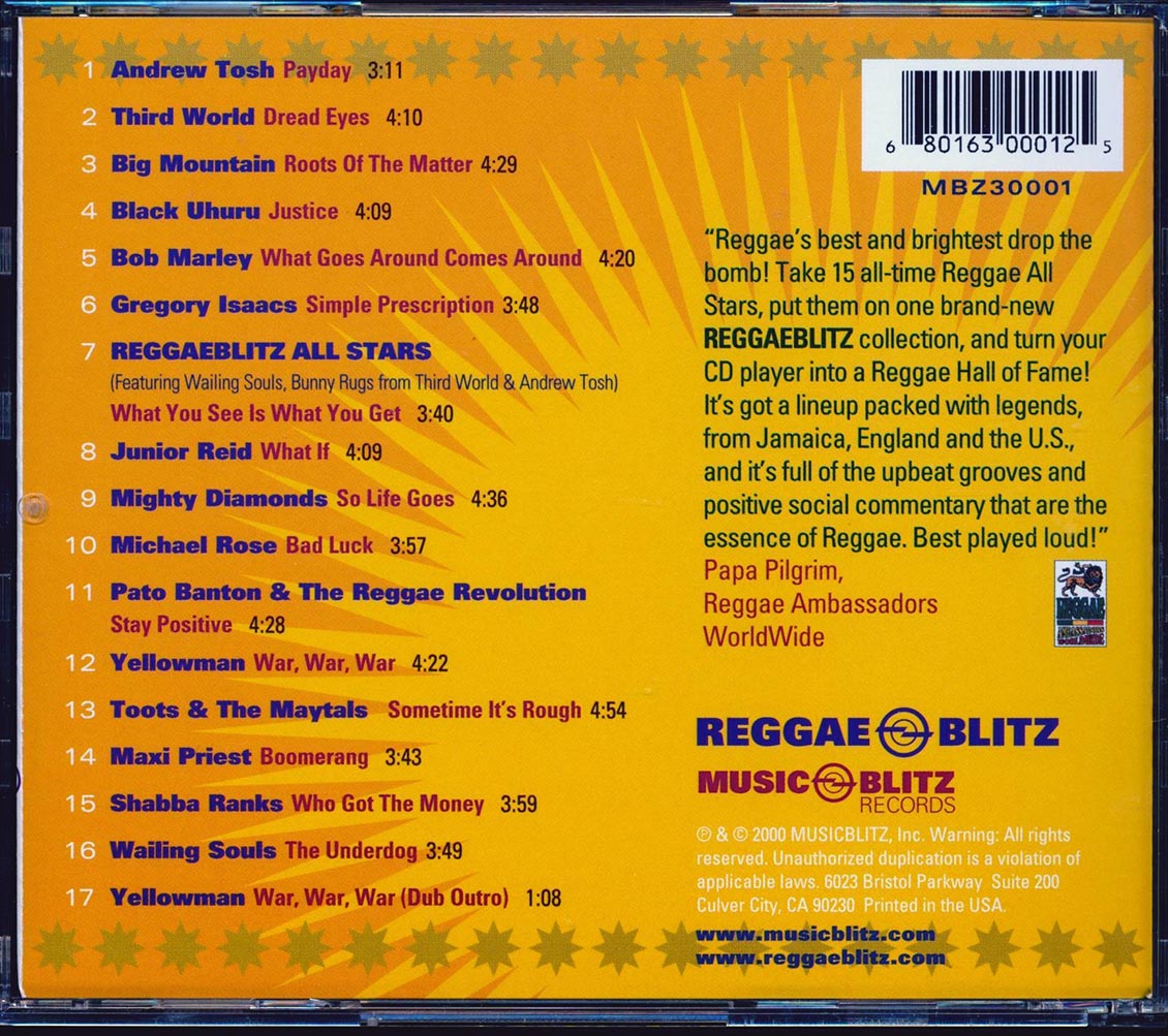 Bob Marley, Jr. Reid, Michael Rose, Toots & The Maytals, Etc. - Reggae Blitz All Stars Music CD