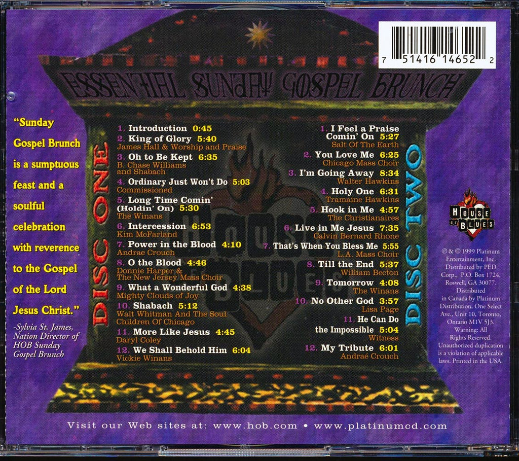 Might Clouds Of Joy, The Christianaires, Salt Of The Earth, Etc. - Essential Sunday Gospel Brunch (24 tracks) (2xCD) Music CD