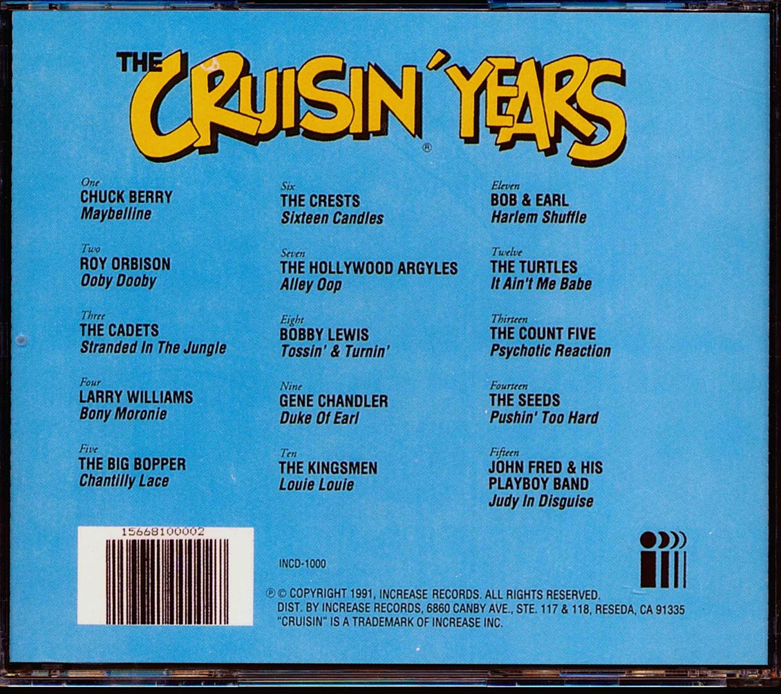 Chuck Berry, The Crests, Roy Orbison, The Big Bopper, Etc. - The Cruisin' Years Music CD
