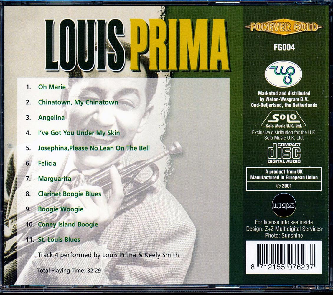 Louis Prima - Louis Prima Music CD