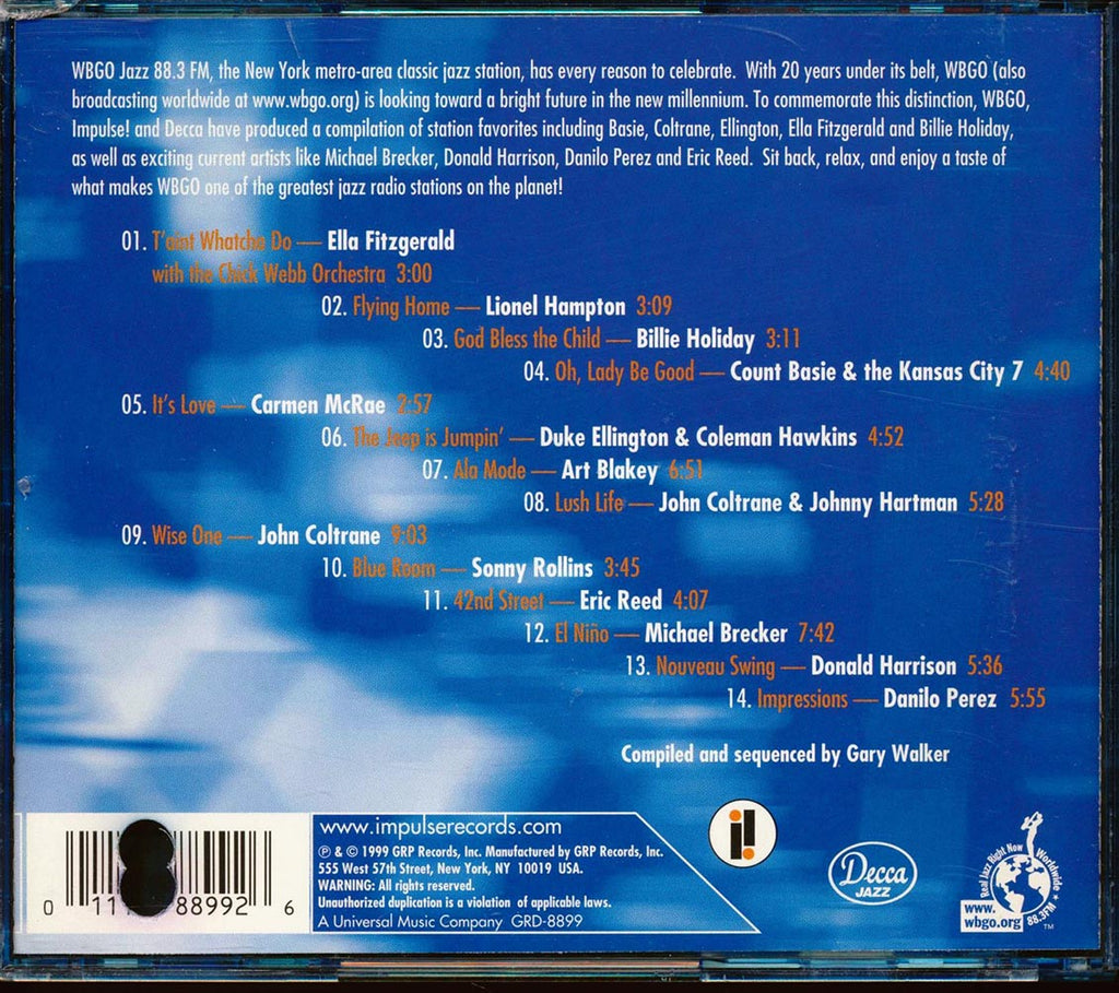 Billie Holiday, Carmen McRae, John Coltrane, Art Blakey, Etc. - WBGO 88.3 FM: Real Jazz, Right Now (promo) (marked/ltd stock) Music CD