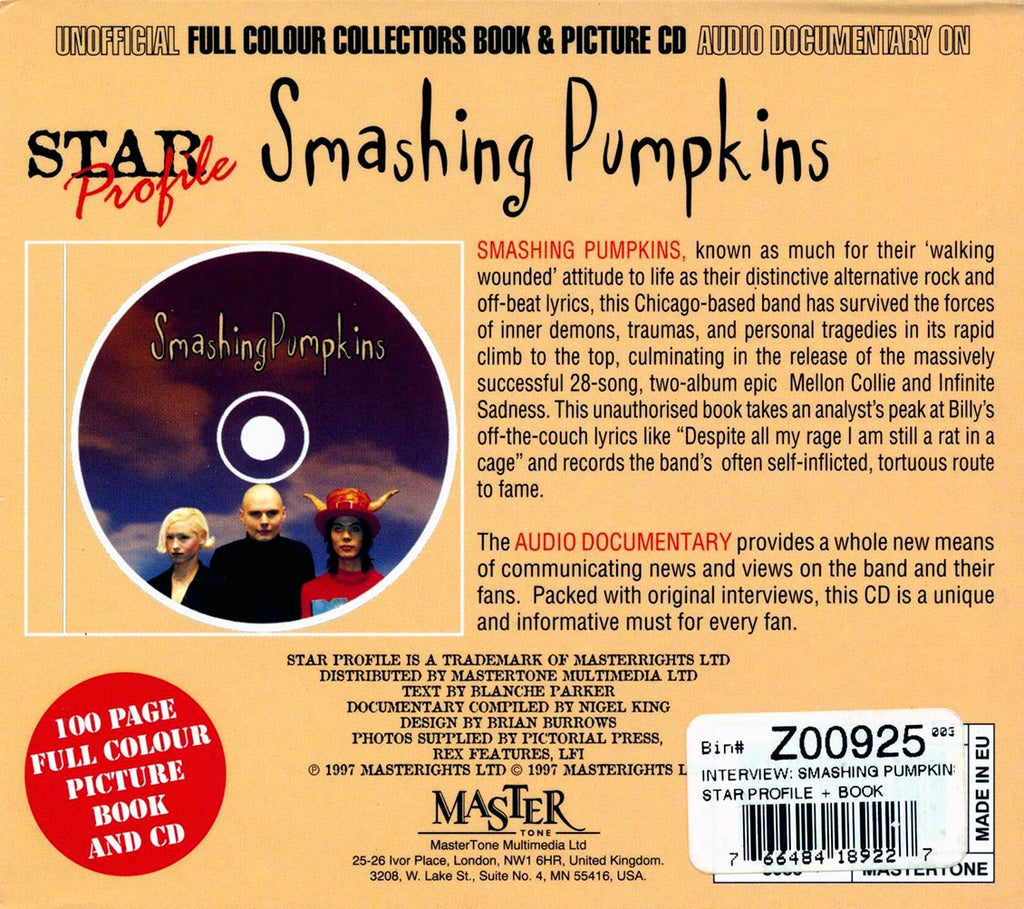 Smashing Pumpkins - Star Profile: Full Colour Collectors Book & Picture CD Audio Documentary (incl. large booklet) Music CD