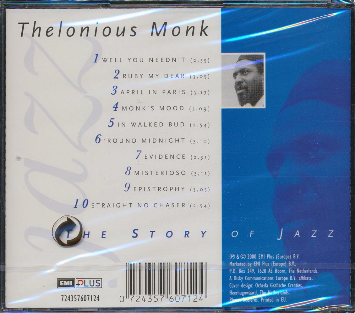 Thelonious Monk - The Story Of Jazz Music CD