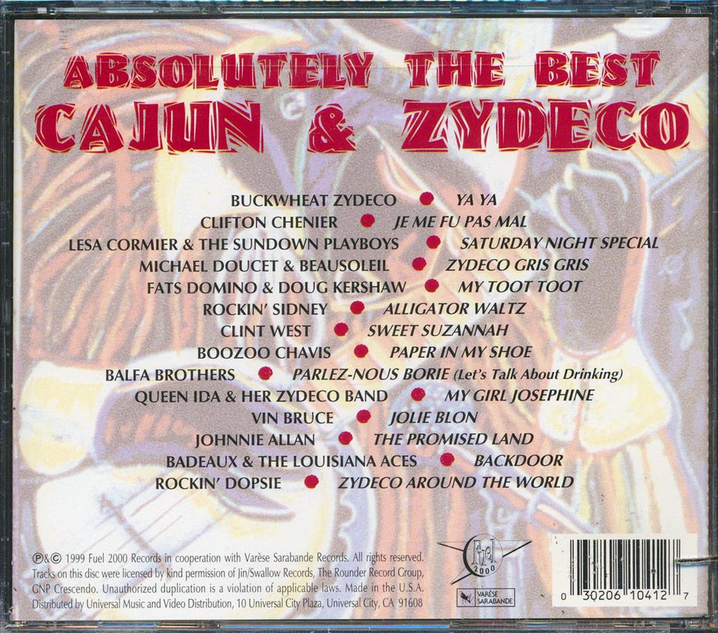 Buckwheat Zydeco, Fats Domino, Clifton Chenier, Doug Kershaw, Balfa Brothers, Etc. - Absolutely The Best Of Cajun & Zydeco (marked/ltd stock) Music CD