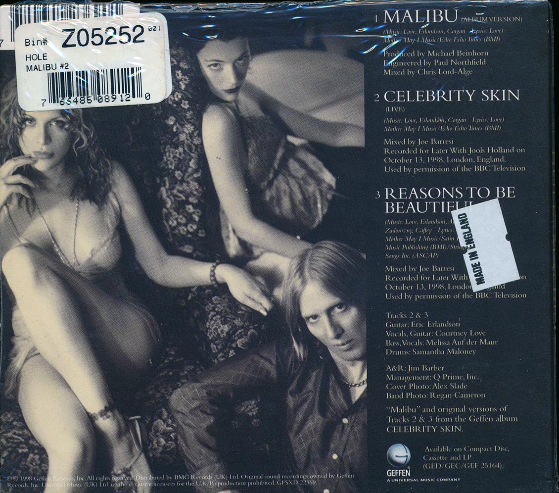 Hole - Malibu (Maxi Single, 3 Tracks) Music CD
