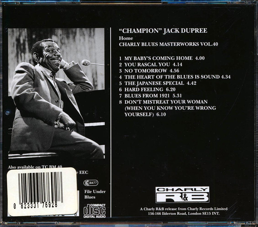Champion Jack Dupree - Home: Charly Blues Masterworks Vol. 40 Music CD