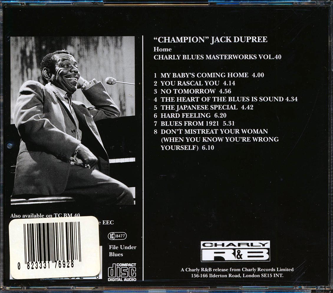 Champion Jack Dupree - Home: Charly Blues Masterworks Vol. 40 Music CD