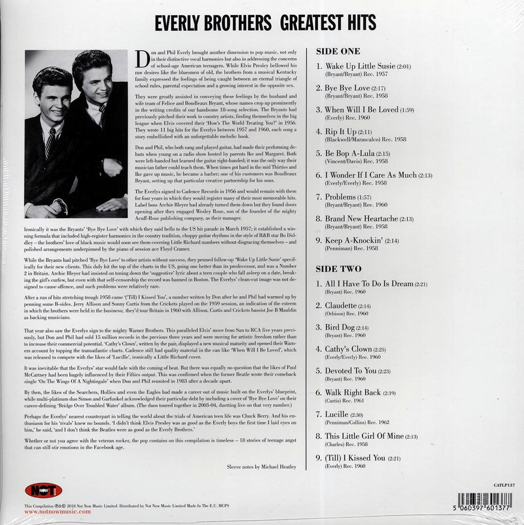 The Everly Brothers - Greatest Hits (180g) Vinyl Record