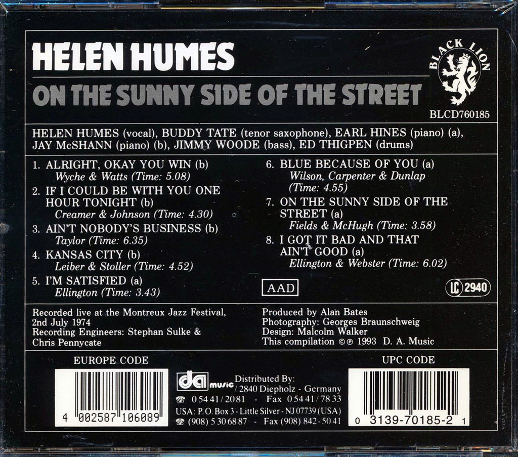 Helen Humes - On The Sunny Side Of The Street Music CD