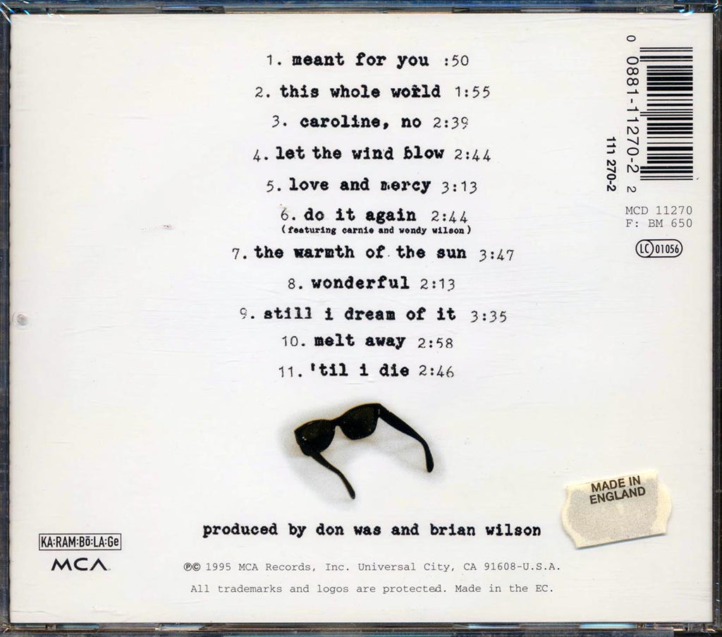 Brian Wilson - I Just Wasn't Made For These Times Music CD