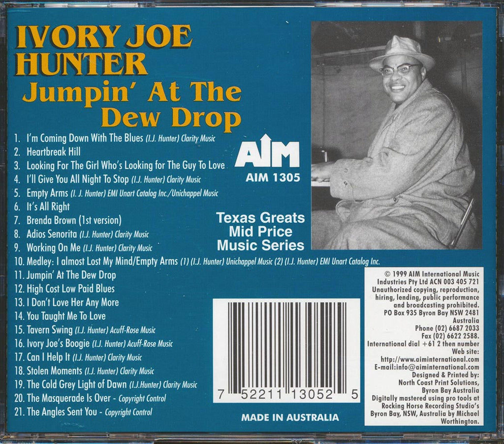 Ivory Joe Hunter - Jumpin' At The Dew Drop (21 tracks) Music CD