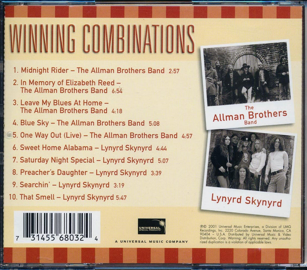 The Allman Brothers Band, Lynyrd Skynyrd - Winning Combinations Music CD
