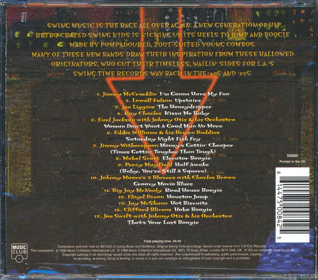 Ray Charles, Joe Liggins, Percy Mayfield, Etc. - Swing Baby Swing! House Rockin' Swing And Jump Jive Boogie Music CD