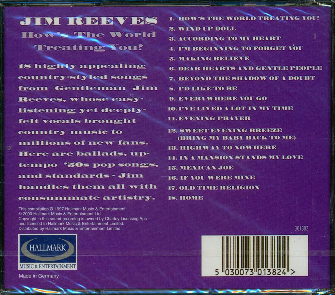 Jim Reeves - How's The World Treating You? Music CD