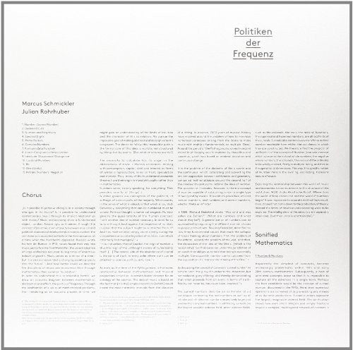Schmickler,marcus & Julian Rohrhuber - Politiken Der Frequenz - Vinyl Record