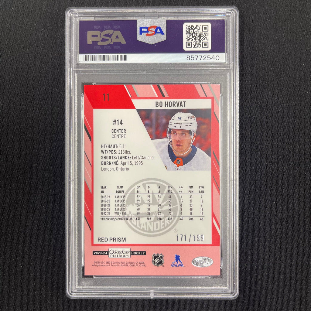 2024 Upper Deck O-Pee-Chee Platinum#11 Bo Horvat Signed Card PSA Autographed