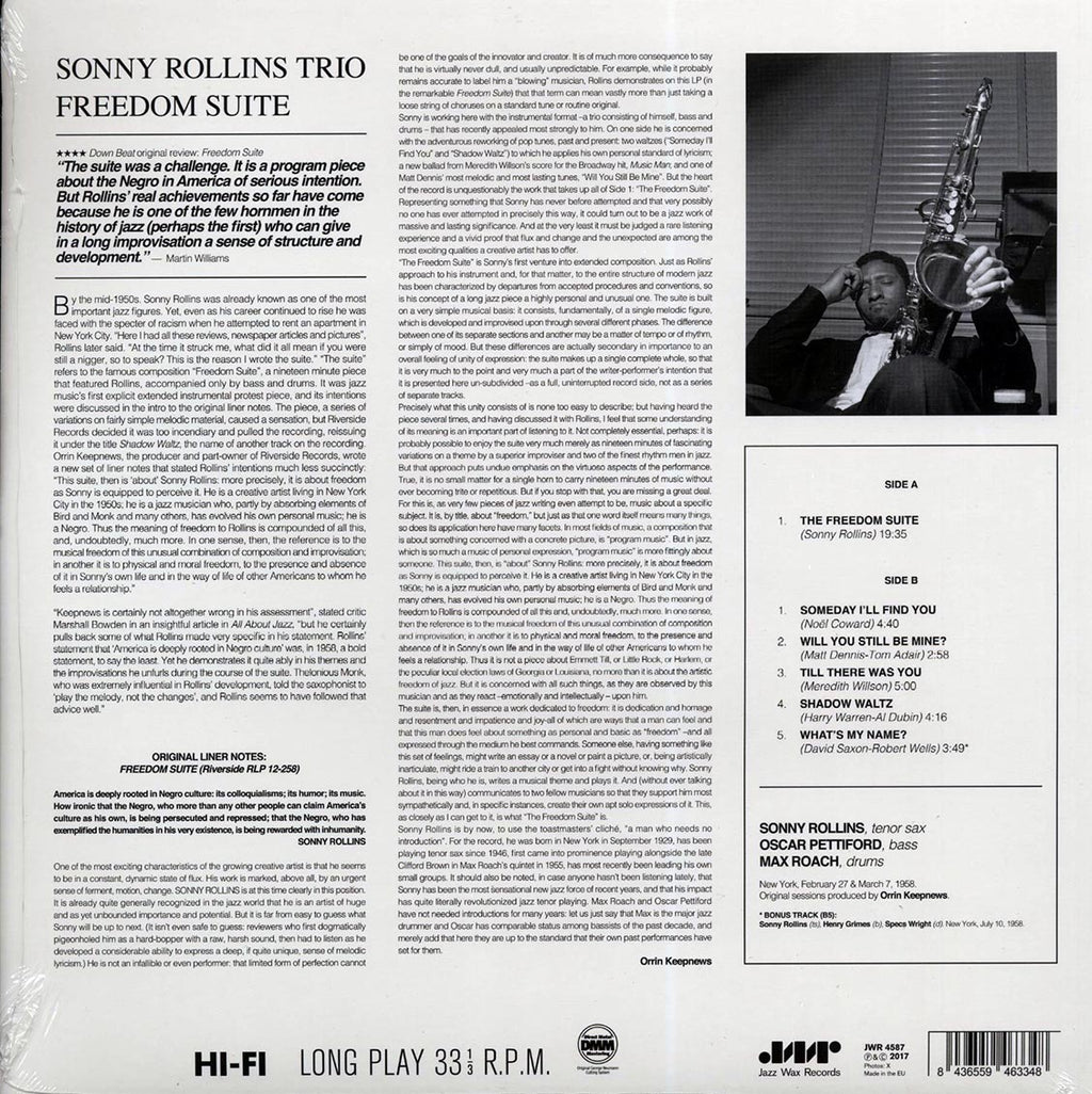 Sonny Rollins - Freedom Suite (+bonus track) (ltd. ed.) (180g) Vinyl Record