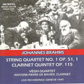 Brahms / Bavier / Vegh Quartet - String Quartet No 1 Op 51 - Music CD
