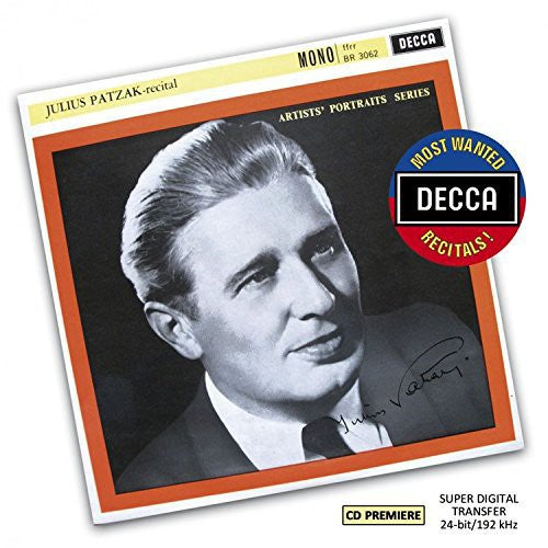 Patzak / Wiener Philharmoniker - Most Wanted Recitals: Julius Patzak - Recital - Music CD