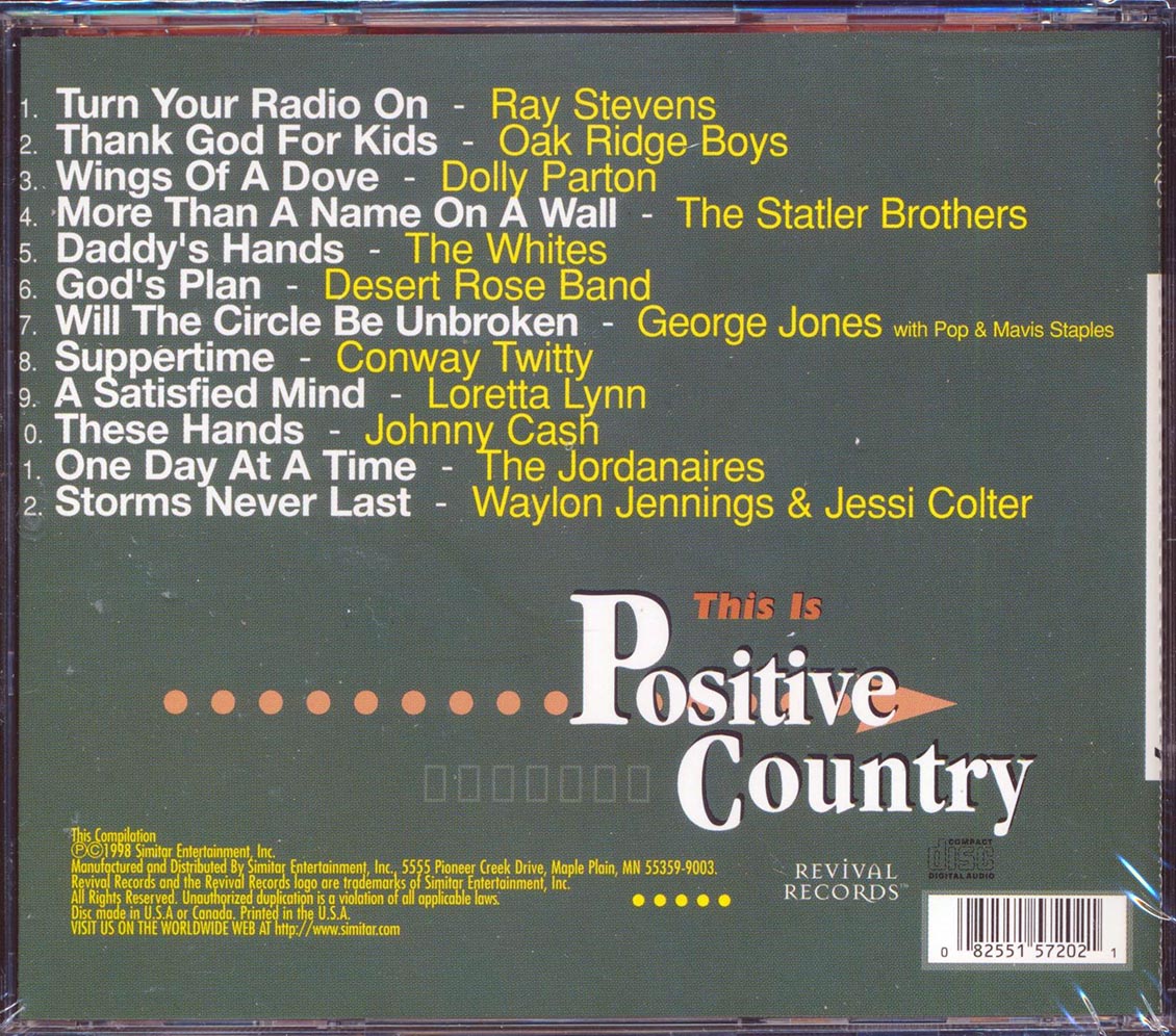 Dolly Parton, Ray Stevens, Oak Ridge Boys, Etc. - This Is Positive Country: 12 Inspirational Songs Music CD