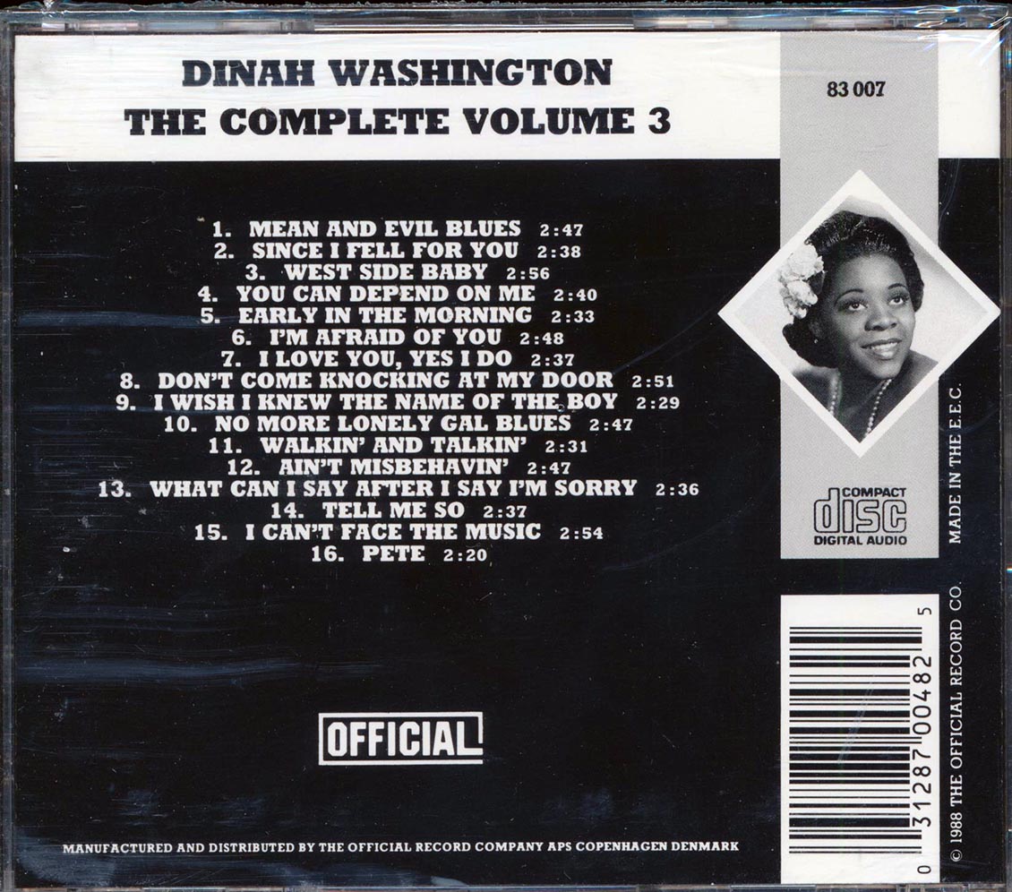 Dinah Washington - The Complete Dinah Washington Volume 3: 1947 Music CD