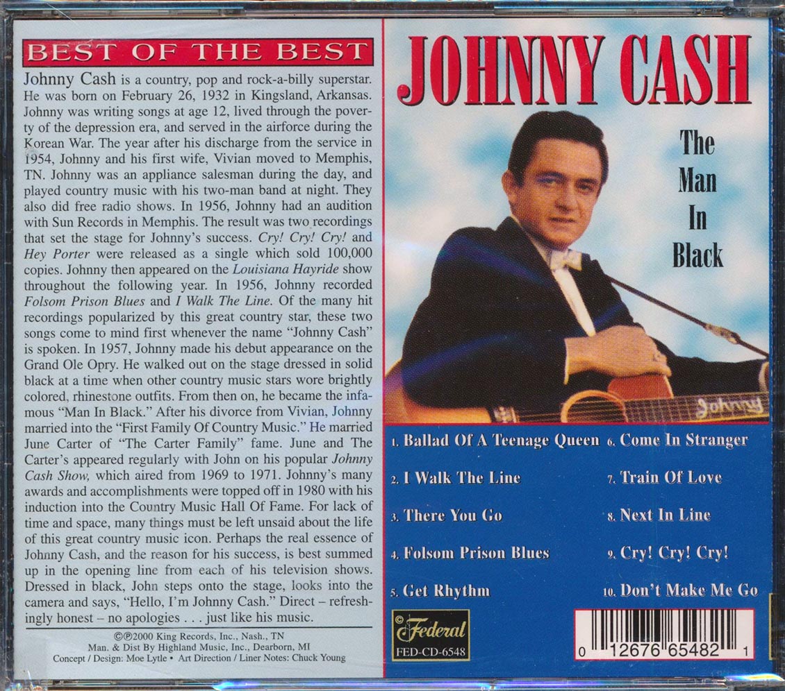 Johnny Cash - Best Of The Best: The Man In Black Music CD