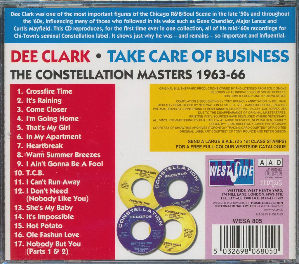Dee Clarke - Take Care Of Business: The Constellation Masters 1963-66 Music CD