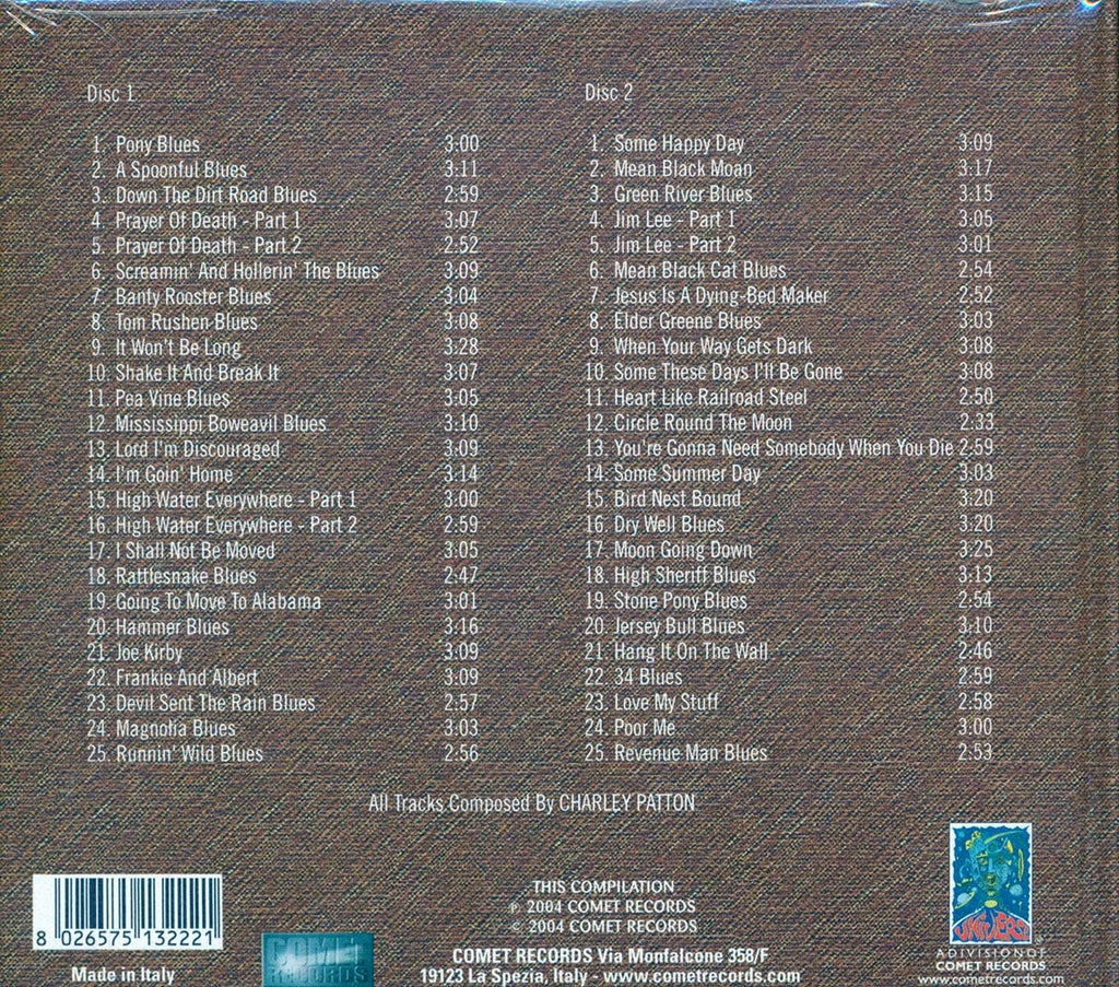 Charley Patton - Devil Sent The Rain Blues (casebound set) (50 tracks) (2xCD) Music CD