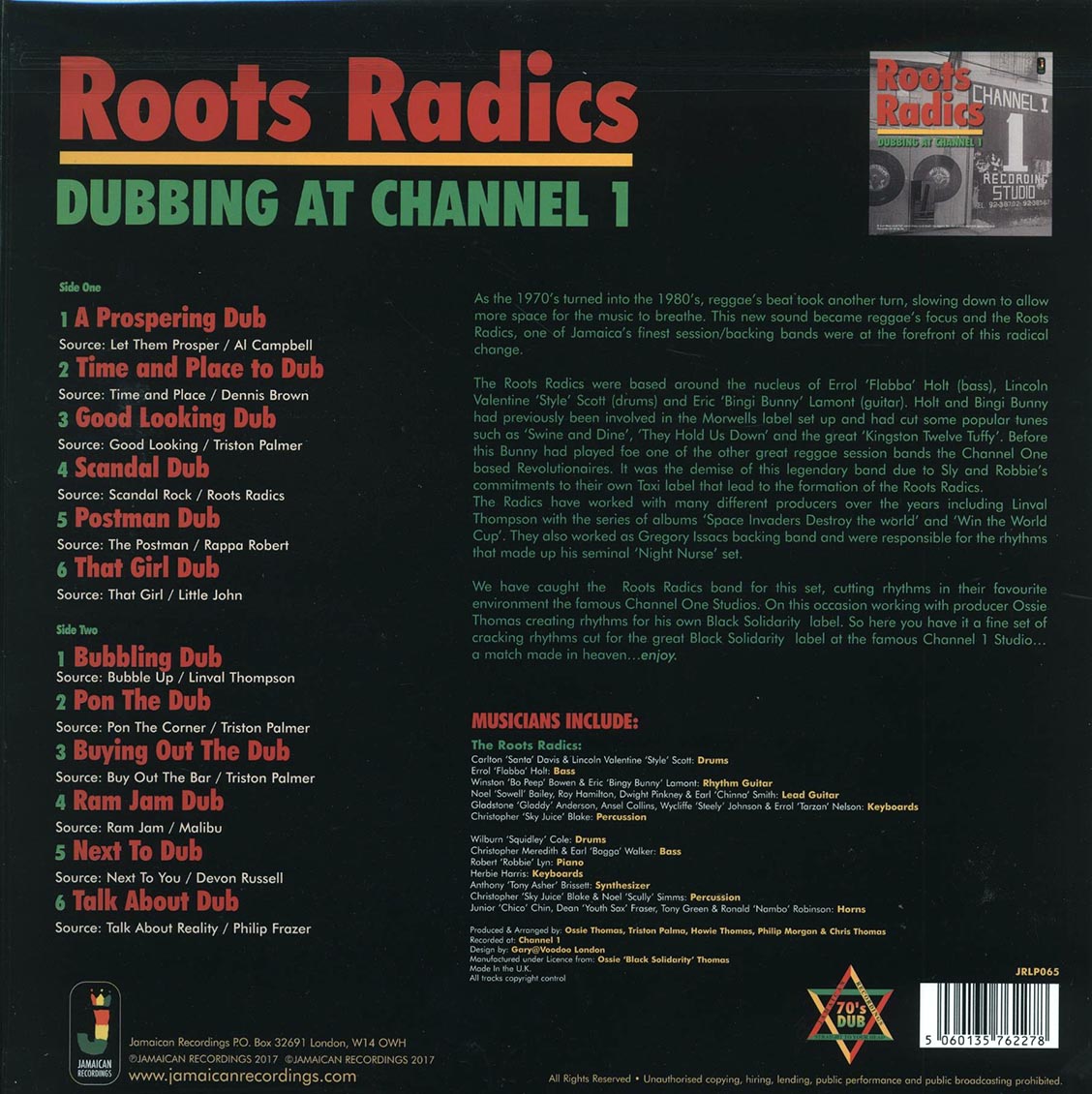 The Roots Radics - Dubbing At Channel One (180g) Vinyl Record