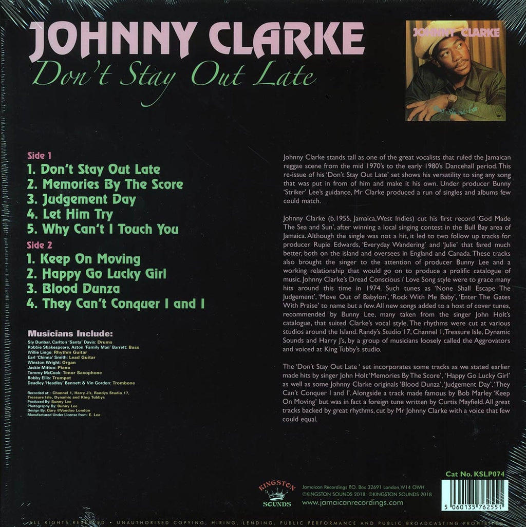 Johnny Clarke - Don't Stay Out Late (180g) Vinyl Record