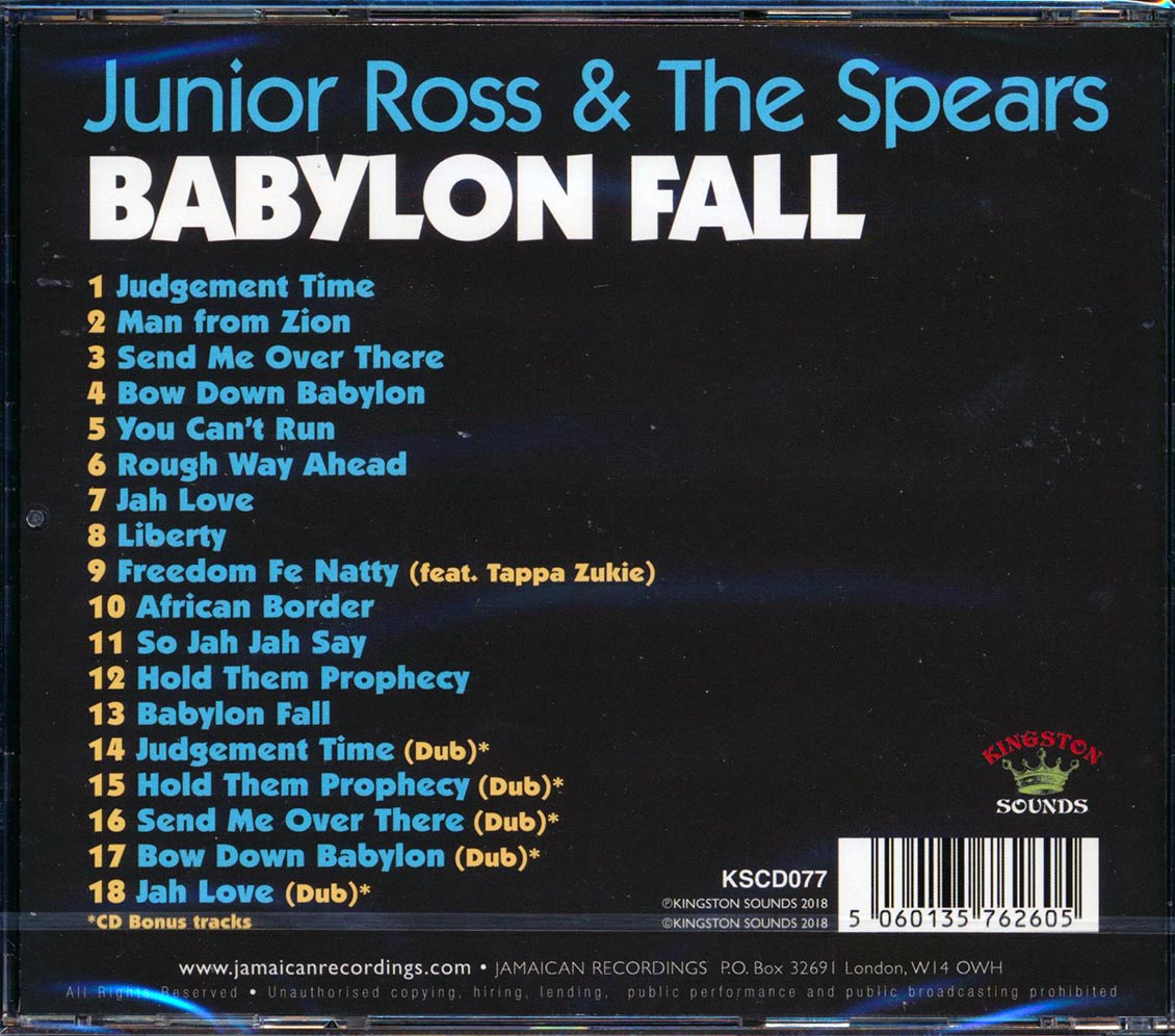 Jr. Ross & The Spears - Babylon Fall Music CD