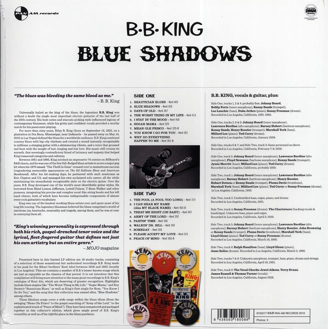 BB King - Blue Shadows: Underrated Kent Recordings, 1958-1962 (ltd. ed.) (180g) Vinyl Record