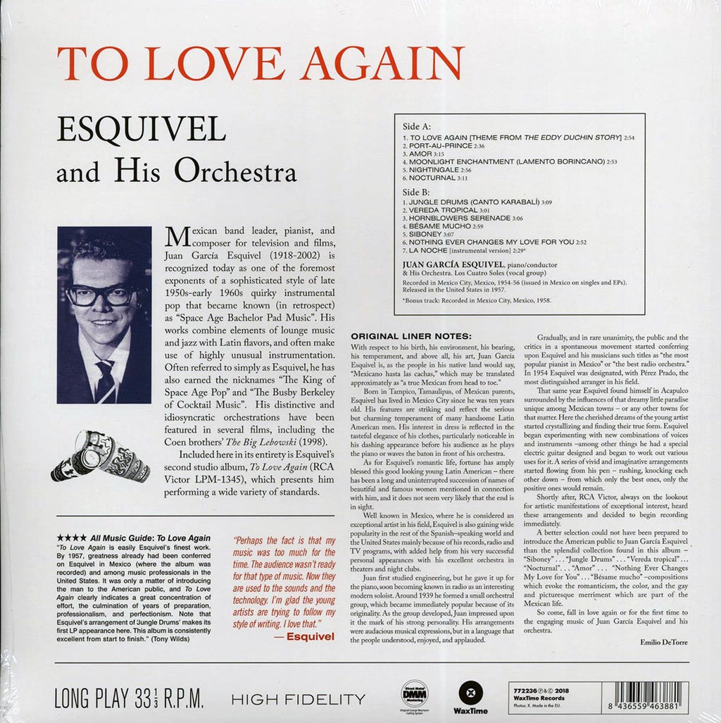 Esquivel & His Orchestra - To Love Again (DMM) (ltd. ed.) (180g) (High-Def VV) (remastered) Vinyl Record
