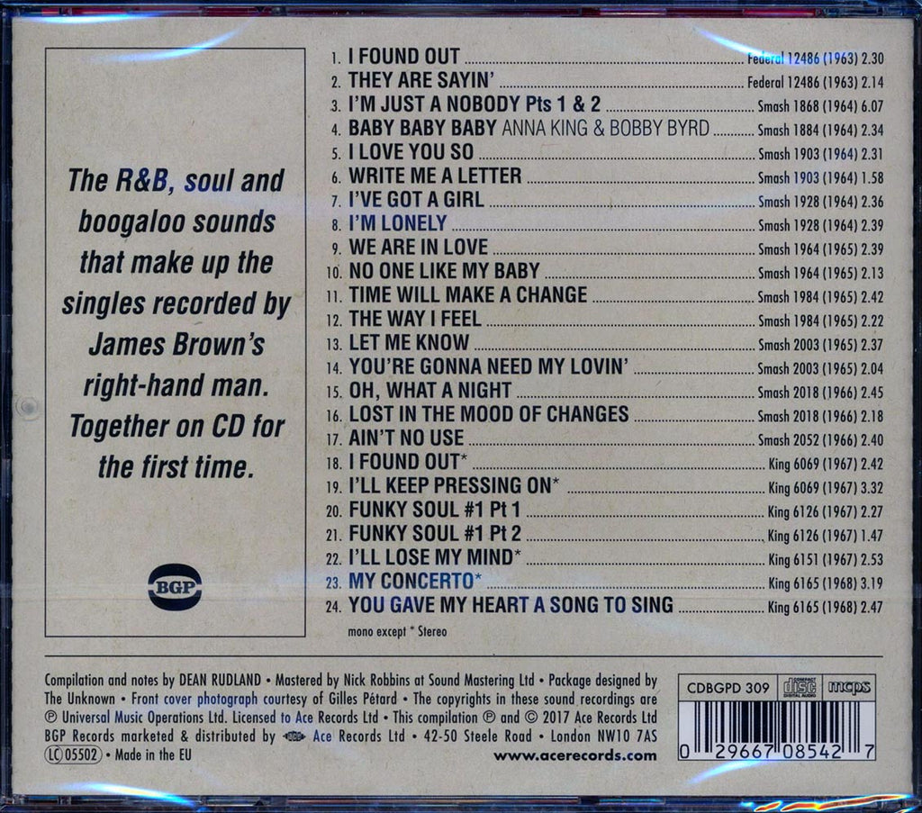 Bobby Byrd - Help For My Brother: The Pre-Funk Singles 1963-68 (24 tracks) (incl. large booklet) Music CD