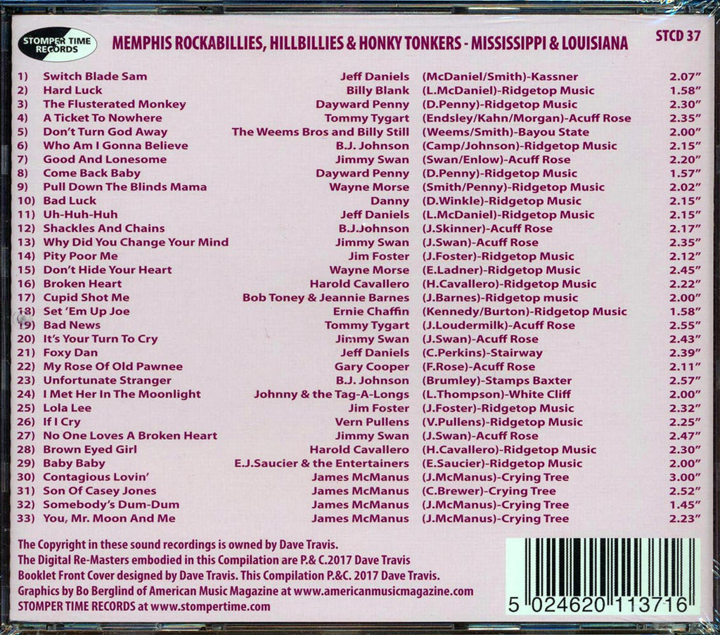 Vern Pullens, Billy Blank, Jimmy Swan, Etc. - Rockabillies, Hillbillies & Honky Tonkers From Mississippi And Louisiana: The Big Howdy Recording Company Story (33 tracks) (incl. large booklet) (remastered) Music CD