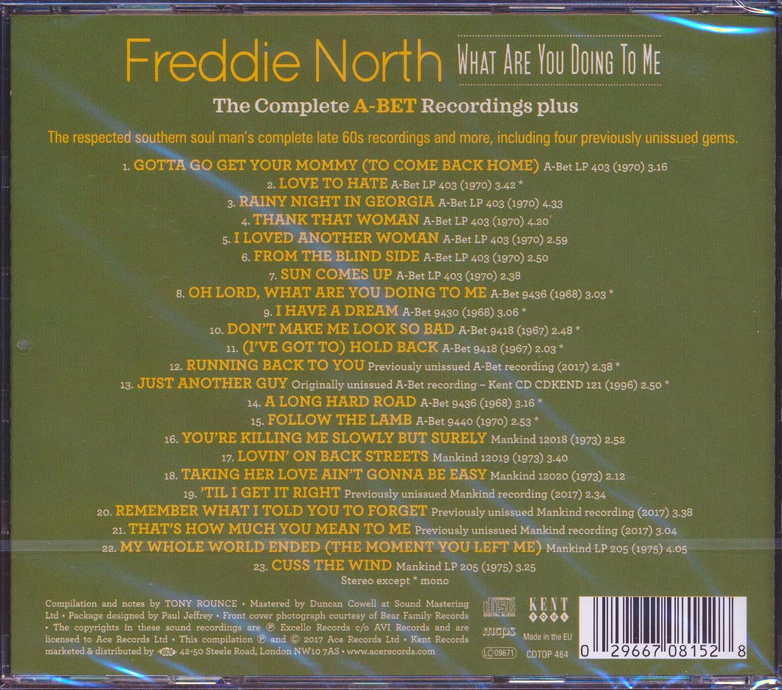 Freddie North - What Are You Doing To Me: The Complete A-Bet Recordings Plus (23 tracks) (incl. large booklet) (remastered) Music CD