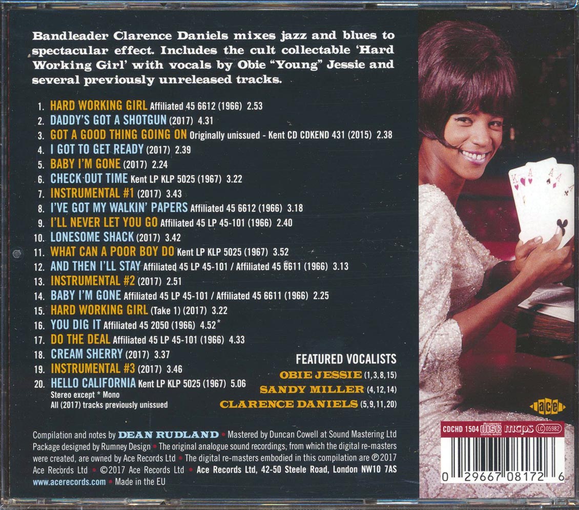 The Clarence Daniels Orchestra - Hard Workin': West Coast Big Band R&B Grooves And Jazz Jump (20 tracks) (incl. large booklet) (remastered) Music CD