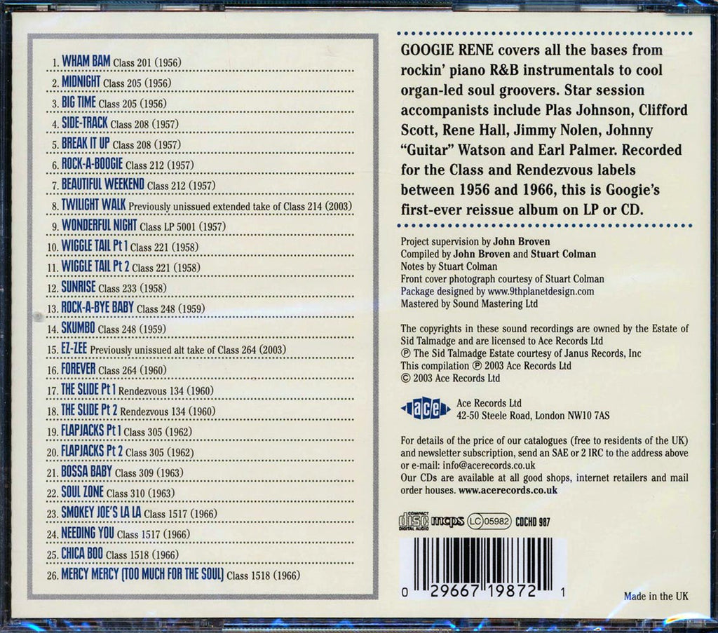 Googie Rene Combo - Wham Bam! The Best Of The Googie Rene Combo (26 tracks) (incl. large booklet) (remastered) Music CD
