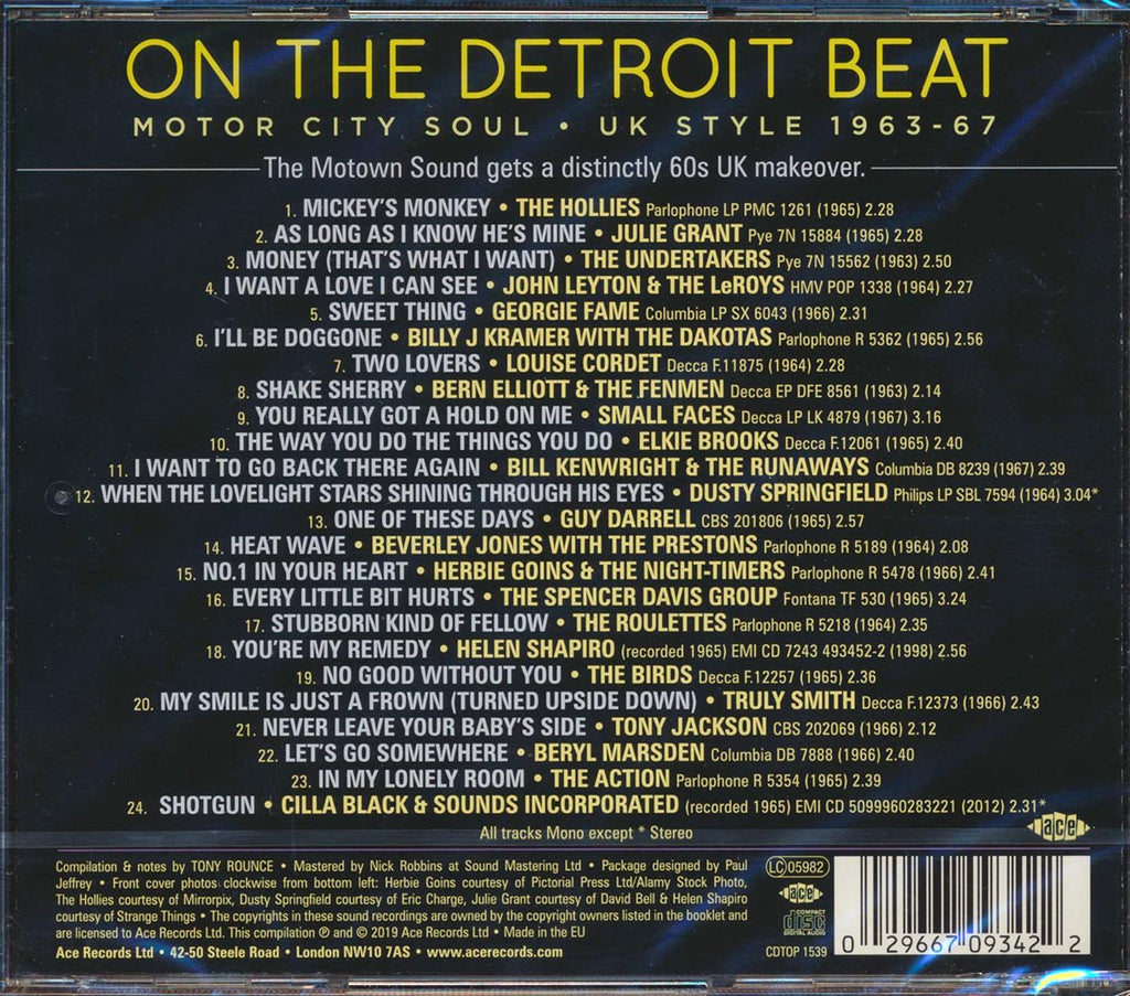 Georgie Fame, The Hollies, Small Faces, Etc. - On The Detroit Beat: Motor City Soul, UK Style 1963-67 (24 tracks) (incl. large booklet) (remastered) Music CD