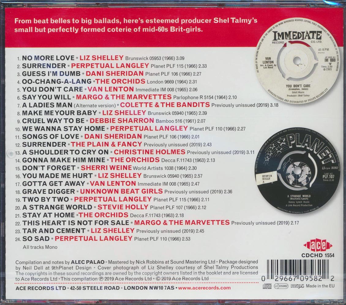 Liz Shelley, The Orchids, The Plain & Fancy - She's Girls: From The Planet Records Vaults (24 tracks) (incl. large booklet) (remastered) Music CD