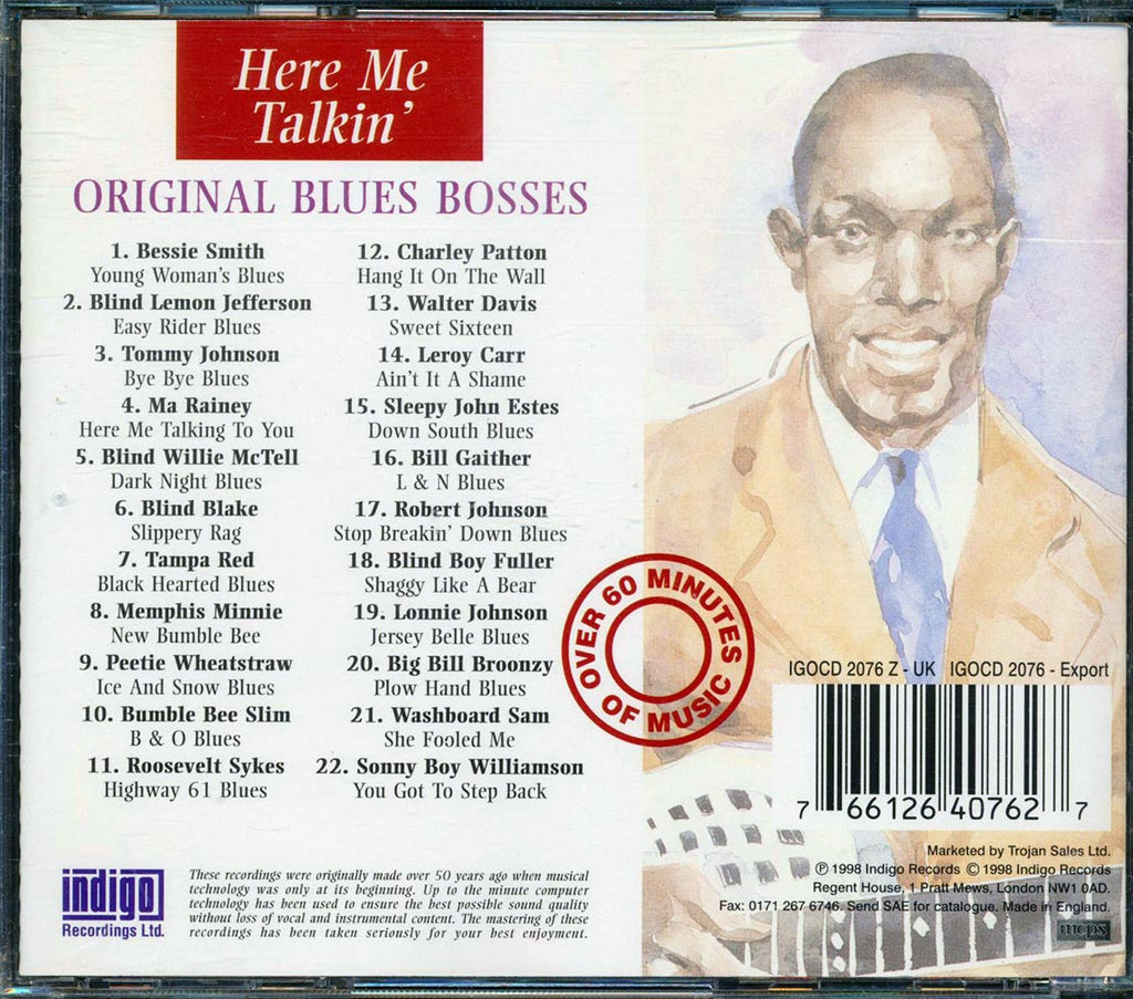 Charley Patton, Tampa Red, Washboard Sam, Etc. - Here Me Talkin': The Essential Recordings Of Original Blues Bosses (22 tracks) Music CD