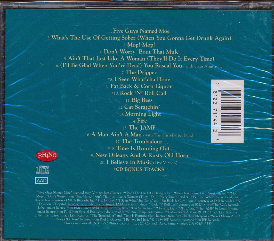 Louis Jordan - Mo' Of The Best Of Louis Jordan: Just Say Moe! (20 tracks) Music CD