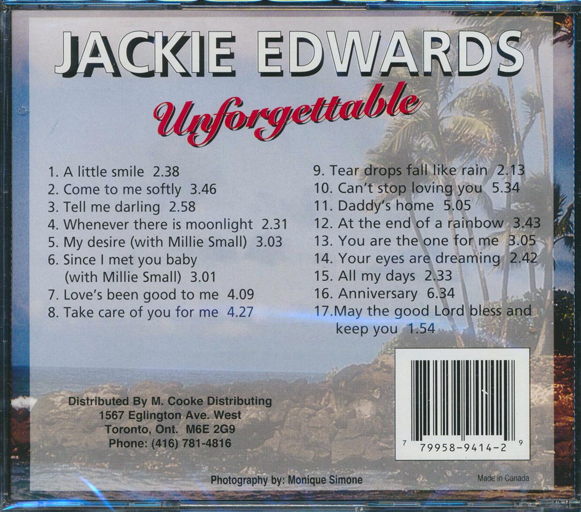 Jackie Edwards - Unforgettable Music CD