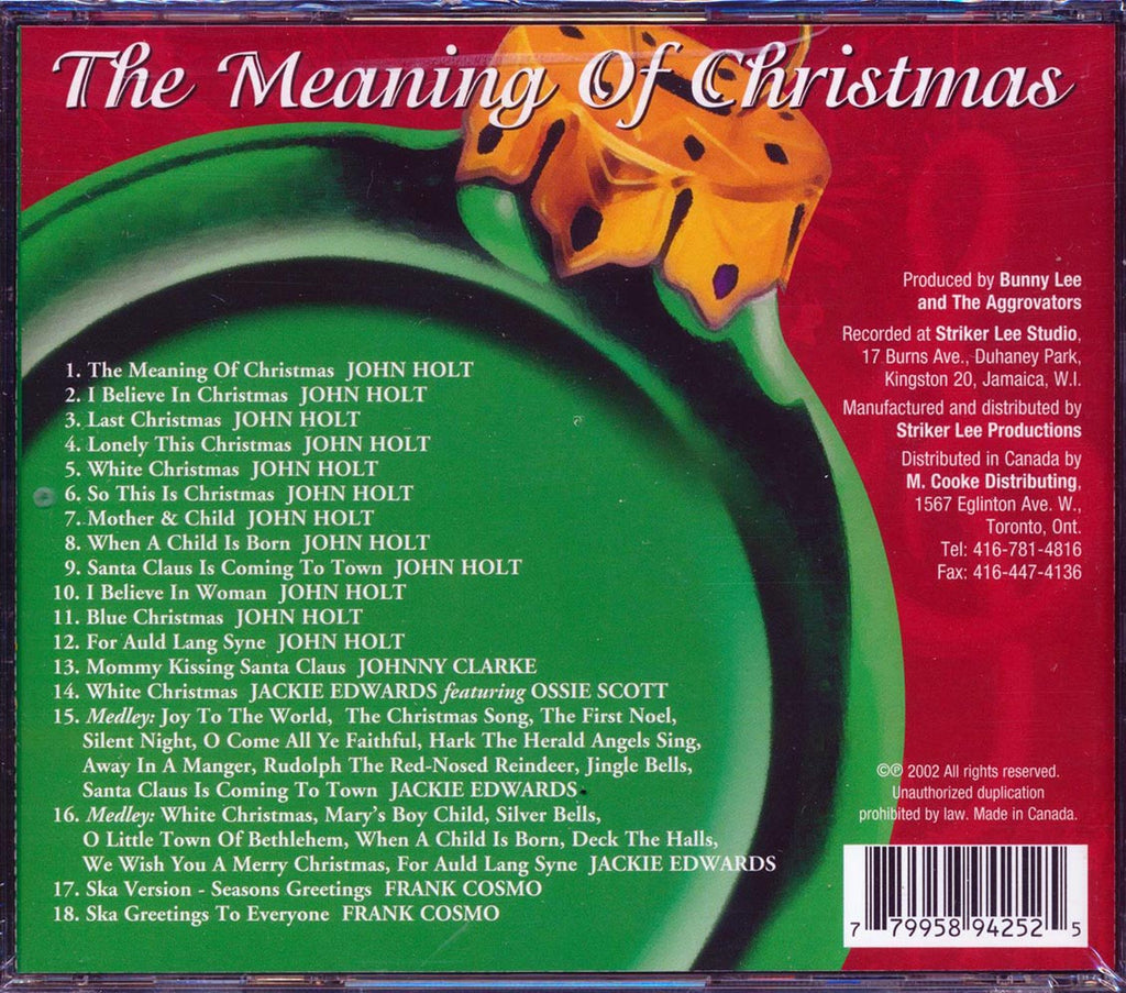 John Holt, Johnny Clarke, Jackie Edwards, Etc. - The Meaning Of Christmas Music CD