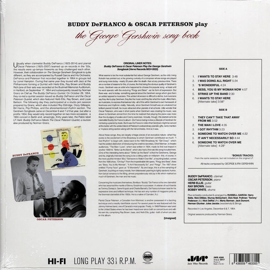 Buddy DeFranco, Oscar Peterson - The George Gershwin Songbook (+2 bonus tracks) (DMM) (ltd. ed.) (180g) (High-Def VV) (remastered) Vinyl Record