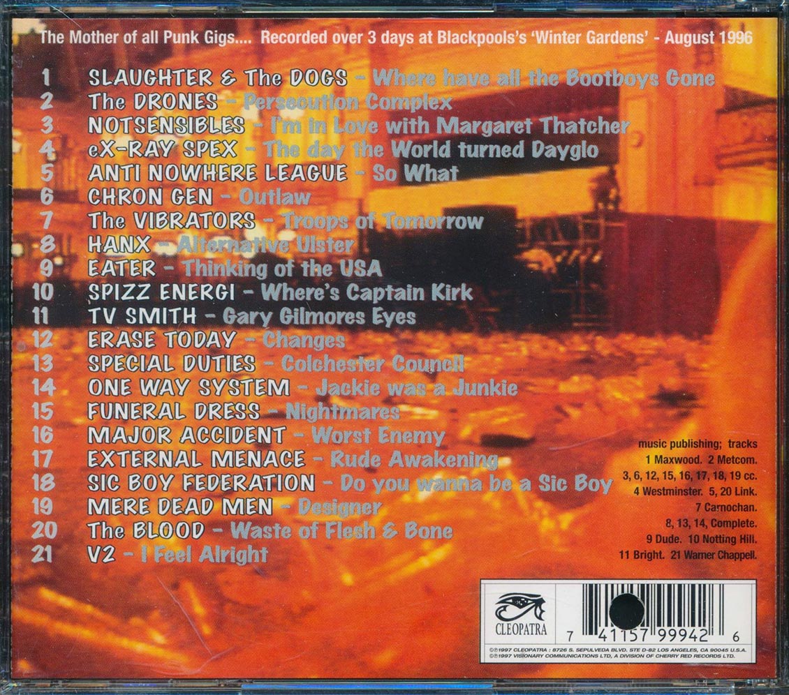 Chron Gen, Slaughter & The Dogs, Major Accident, Etc. - Holidays In The Sun: Blackpool 1996 Celebrating 20 Years Of Punk! (21 tracks) (marked/ltd stock) Music CD