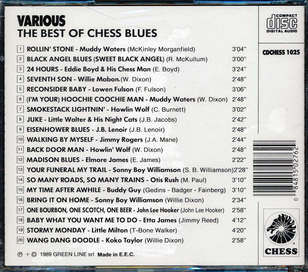 Muddy Waters, Jimmy Rogers, Eddie Boyd, Koko Taylor, Etc. - The Best Of Chess Blues (20 tracks) Music CD