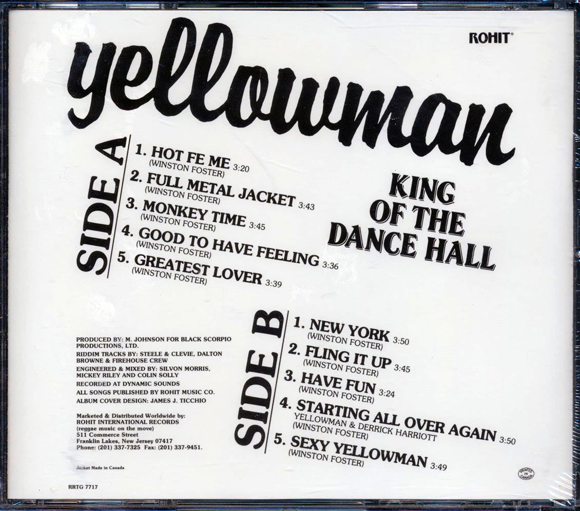 Yellowman - King Of The Dance Hall Music CD
